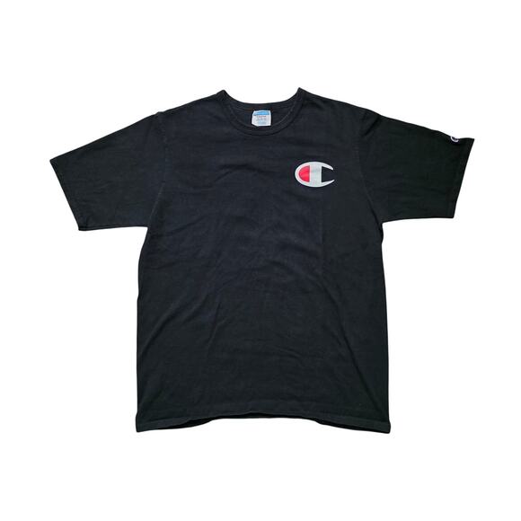 Champion C Logo T-Shirt Men’s XL Black Cotton Embroidered Big C - Picture 1 of 6